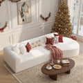 116" Curved Sofa with Throw Pillows, 4-Seater Luxury Chenille Fabric with Fully Assembled Long Lounge Sofa, Living Room Curved Sectional Sofa Chaise Lounge