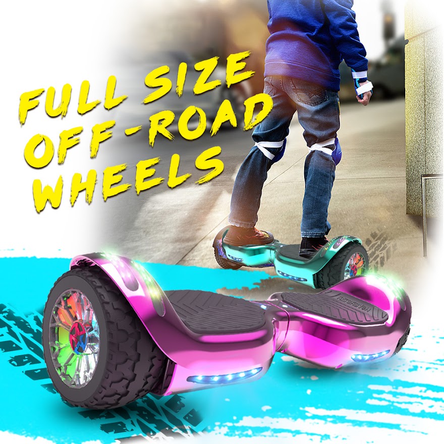 6.5-Inch Hoverboard with 10-Mile Range and 7 MPH Top Speed, Self-Balancing Electric Scooter with Dual Motors, Portable Design and Smooth Riding Performance. The compact 6.5-inch wheels provide responsive handling and easy control, while the rechargeable b