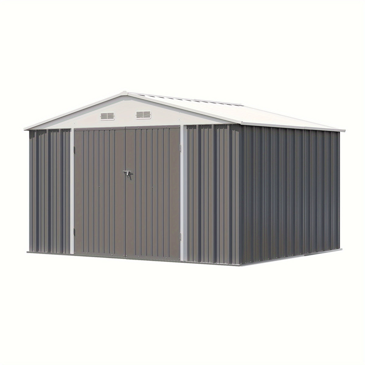 GUNJI Super Size 8 X 8 FT And 10 X 12 FT And 10 X 8 FT Outdoor Storage Shed with Double Hinged Large Door Utility Garden Shed with Lockable Door And Sloped Roof Metal Sheds Outdoor Storage for Garden, Backyard, Patio, And Yard