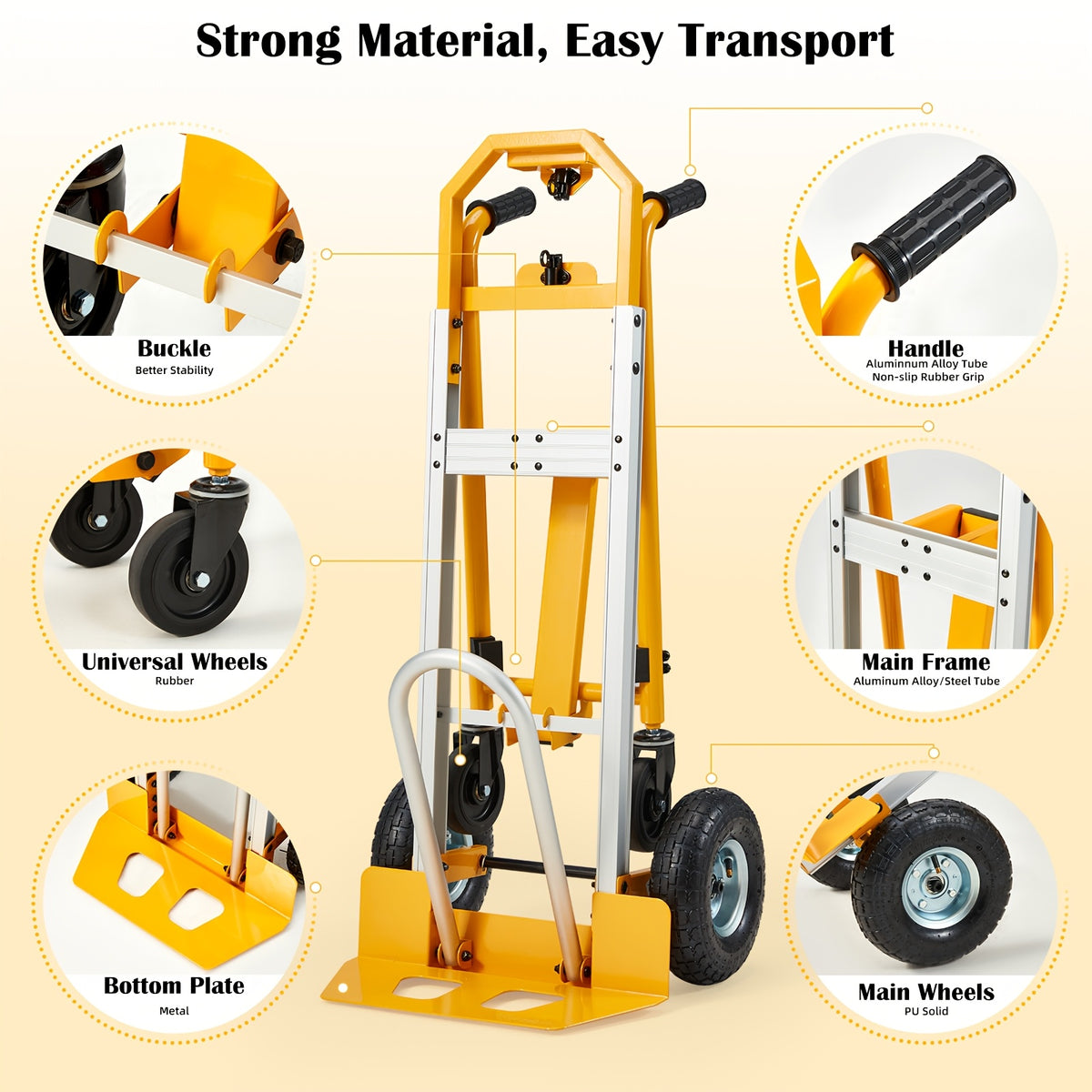 [Heavy Duty Folding Truck] Danrelax 4-In-1 Heavy Duty Folding Hand Truck 1000 Lbs Capacity, Convertible Cart And Platform Dolly, Lightweight Heavy Duty Moving Truck for Warehouse, Garage, Travel, Delivery