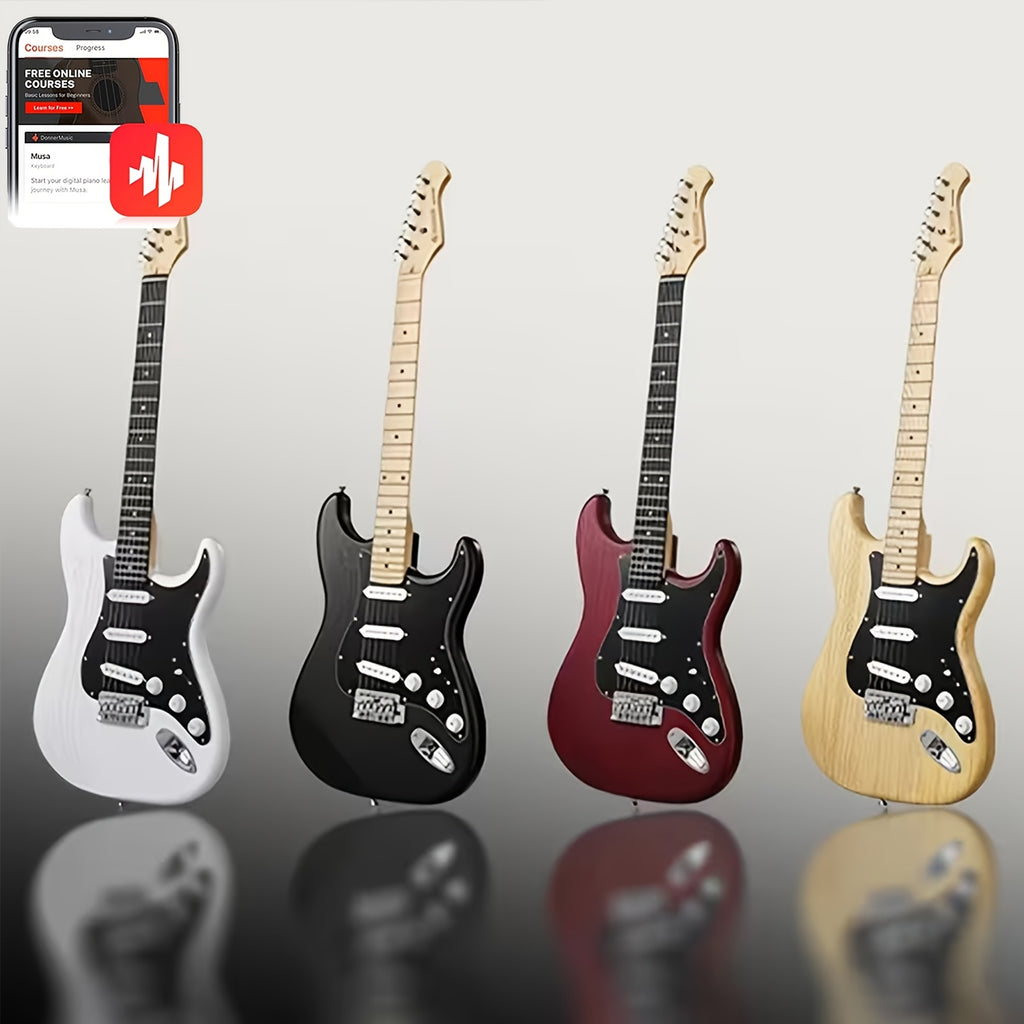 Full Size 39 Inch Electric Guitar Kit Solid Body, for Beginner, with Amplifier, Bag, Capo, Strap, String, Tuner, Picks DST-80
