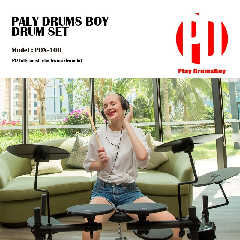 Affordable Electronic Drum Kit, Compact And Portable, Weighing Solely 19.84 LB. Comes with Headphones And Drumsticks Perfect As a Holiday Gift