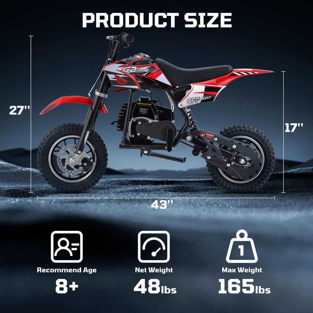 40cc Gas Powered Minibike, 4-Stroke, 20 Mph, 160 lbs Maximum Load, Ideal for Off-Road and Trail Riding, DB001 sports & outdoor play motorcycle