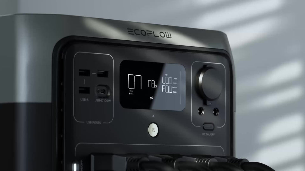 EcoFlow River 2 240 Portable Power Station, 243Wh LiFeP04 Battery, 2 Up to 600W AC Outlets Solar Power Bank for Home Use, Suitable for entry-level use