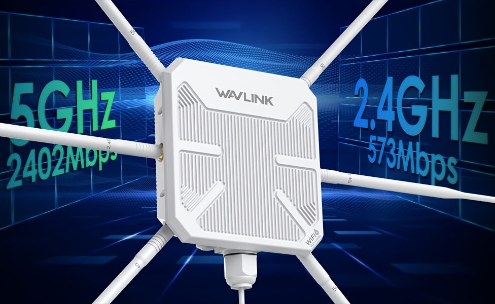 WAVLINK WiFi6 Access Point, Dual Band 2.4G+5G AX3000 Long Range WiFi Mesh Extender with PoE/6x7dBi High-gain Antennas/Signal Booster Amplifier