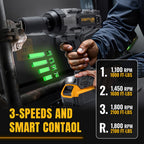 1700/2100 Ft-Lbs Cordless Impact Wrench, 3/4 Inch Electric Impact Gun, Compatible with Dewalt 20V MAX Battery, Brushless Constant High Torque Impact Driver with 3 Speed, Tool Solely (No Battery Included)