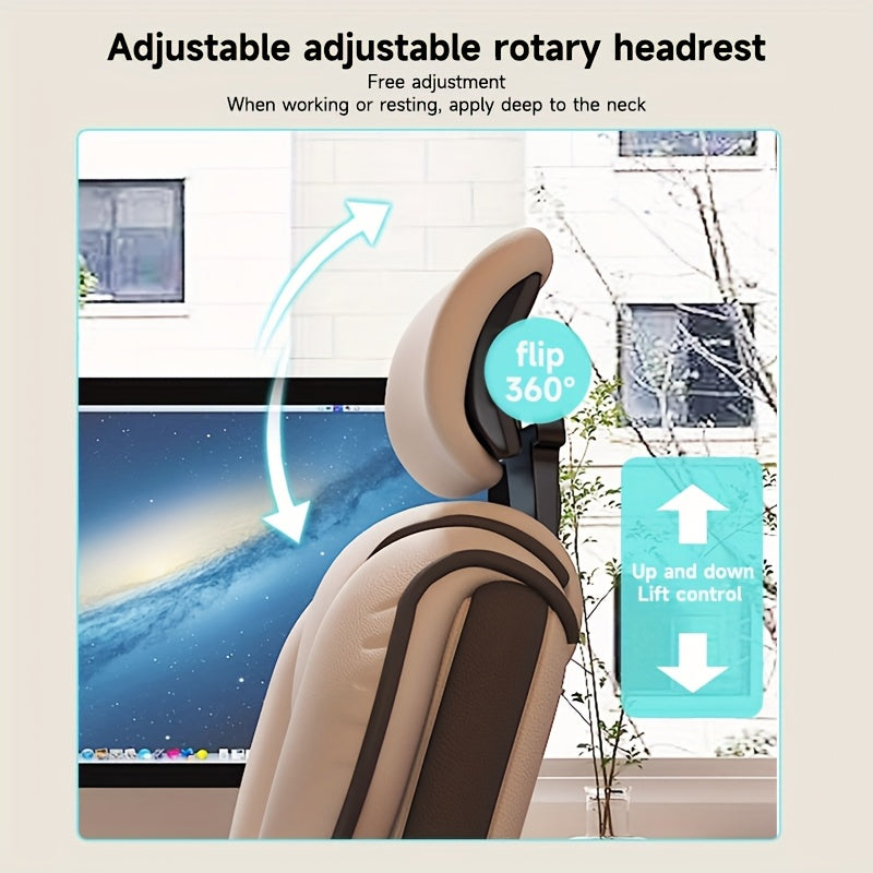 Ergonomic Adjustable Height Chairs with Cushions Armrest for Long Time Seating-High Office Chair with Footrest