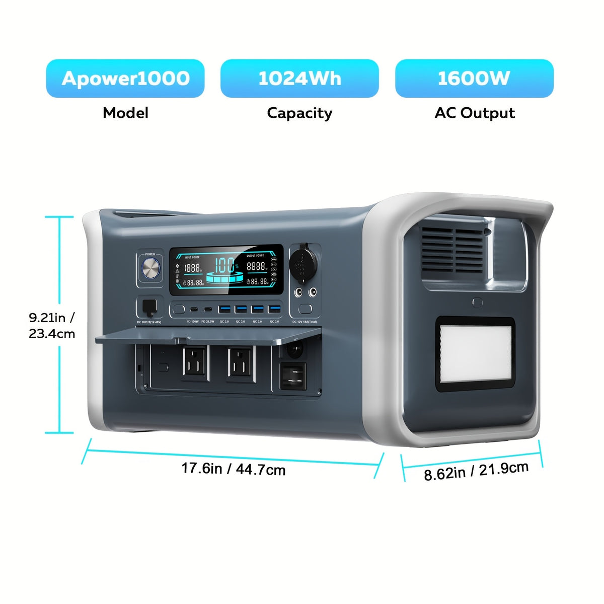 4800W Peak Portable Power Station, 2400W Continuous Pure Sine Wave Solar Generator with 2048Wh Lifepo4 Battery, AP1000 1800W/1600W, AP400 500W, AC+DC Fast Charging Solar Panel Power Station for Home Backup, RV, Off-Grid Living