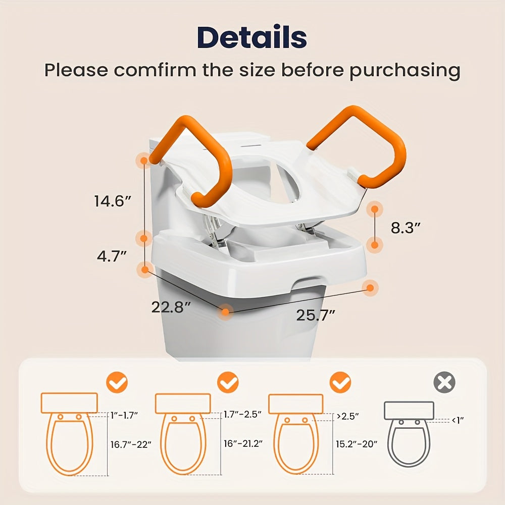[For Elderly] Electric Raised Toilet Seat, Electric Toilet Seat Lift, Powered Toilet Seat Riser with Handles, Toilet Lift Seat for Elderly, Support Up to 330LBS