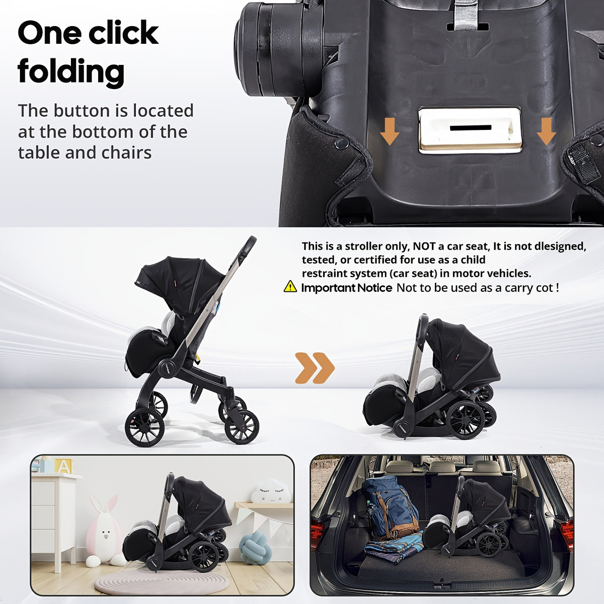 Baby Stroller - Metal Frame And Comfortable Fabric, Foldable And Bidirectional, Equipped with a Seat Belt, Adjustable Sunshade Roof | It Is Very Suitable for Outdoor Travel And As a Gift During Festivals