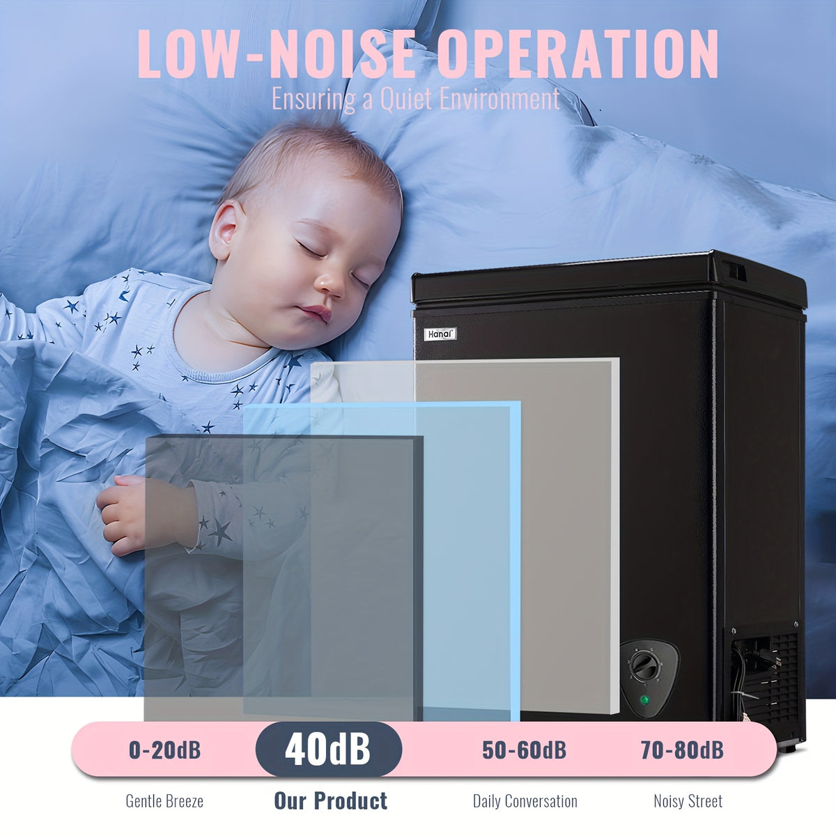 3.5 Cu.Ft Small Chest Freezer with Removable Basket Freestanding Top Open Door Compact Deep Freezer with Adjustable Temperature for Home/Kitchen/Office
