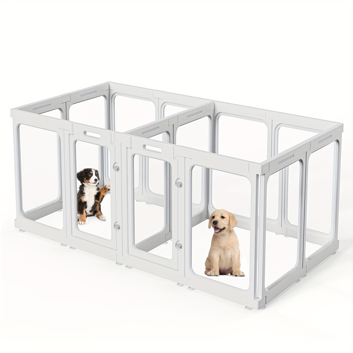 [Acrylic Pet Playpen] Clear Acrylic Dog Playpen With Door, For Puppy Cat Rabbit Transparent Pet Pen, Indoor Dog Playpen, Dog Fence, Easy Assembly And Cleaning Dog Pen For Small To Medium Dogs