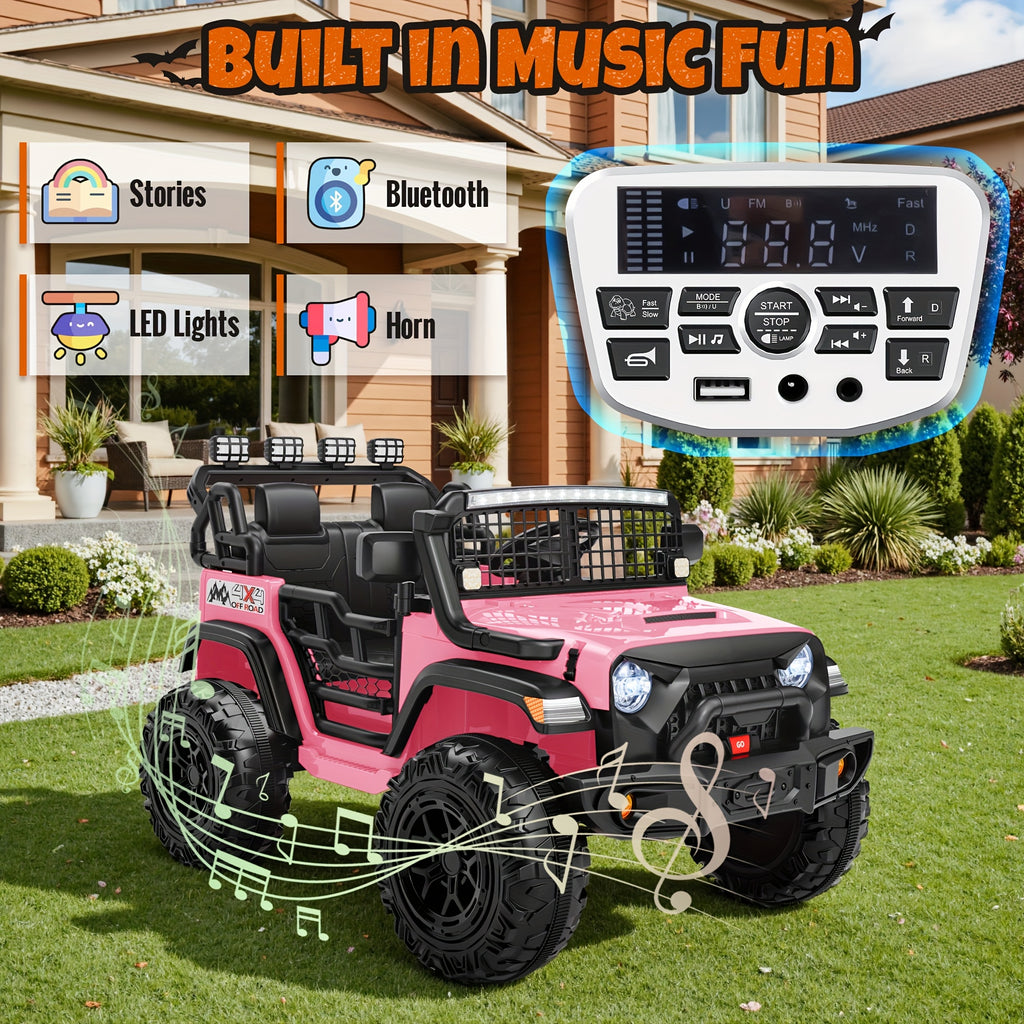 36V 4WD Kids Ride-On UTV Car with Parent Remote Control, 2 Seater, Music, LED Lights, All-Terrain Vehicle for Outdoor Fun, Ideal Gift for Boys & Girls