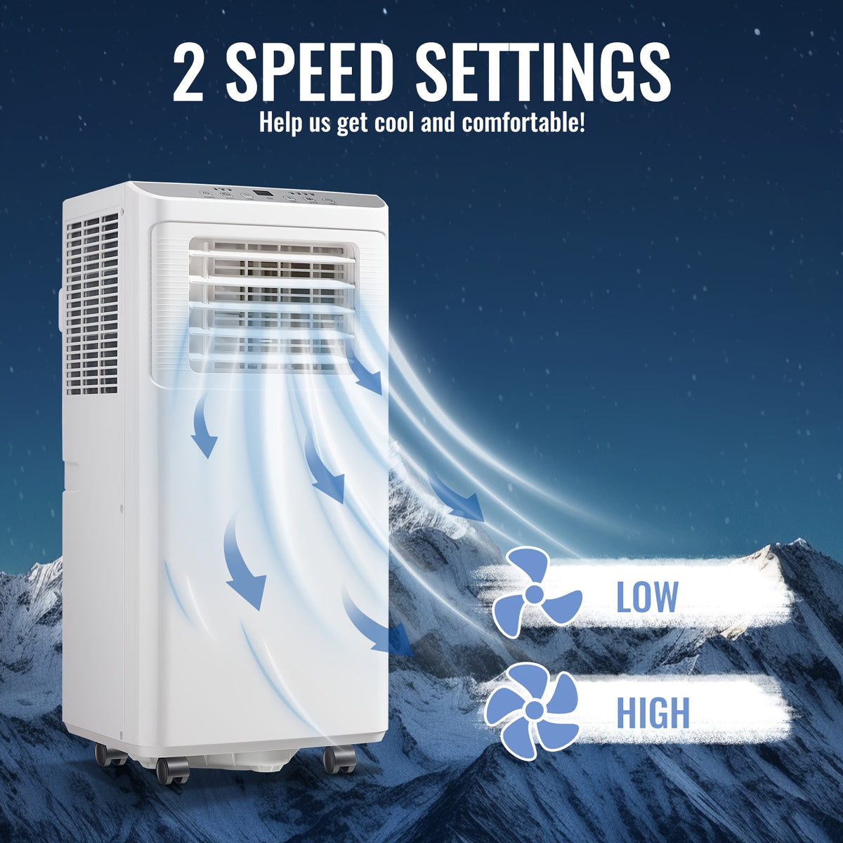 Portable Air Conditioner 8000 BTU(4400 BTU SACC), AC Unit with Dehumidifier Fan 3-in-1. Ft. Portable AC with Remote Control, 24H Timer, Digital Display,40dB Low Noise for Bedroom, Living Room, Dorms, Office