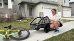 MOJAY Bike Trailer, Quick Attach To Bike, Foldable, With Seat Belt Harness And Storage Bags Black