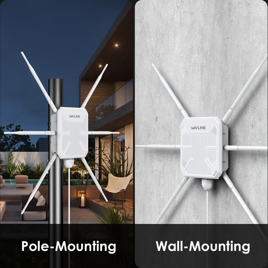 WAVLINK WiFi6 Access Point, Dual Band 2.4G+5G AX3000 Long Range WiFi Mesh Extender with PoE/6x7dBi High-gain Antennas/Signal Booster Amplifier