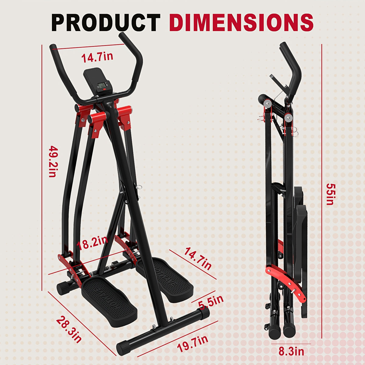This Walking Fitness Machine Is A Home Aerobic Cross-training Glider That Exercises Your Legs, Waist, Abdomen, And Back. Get Rid Of Large Treadmills! This Foldable Elliptical Trainer Is Suitable for Small Spaces And Has A Load Capacity Of 350 Pounds.
