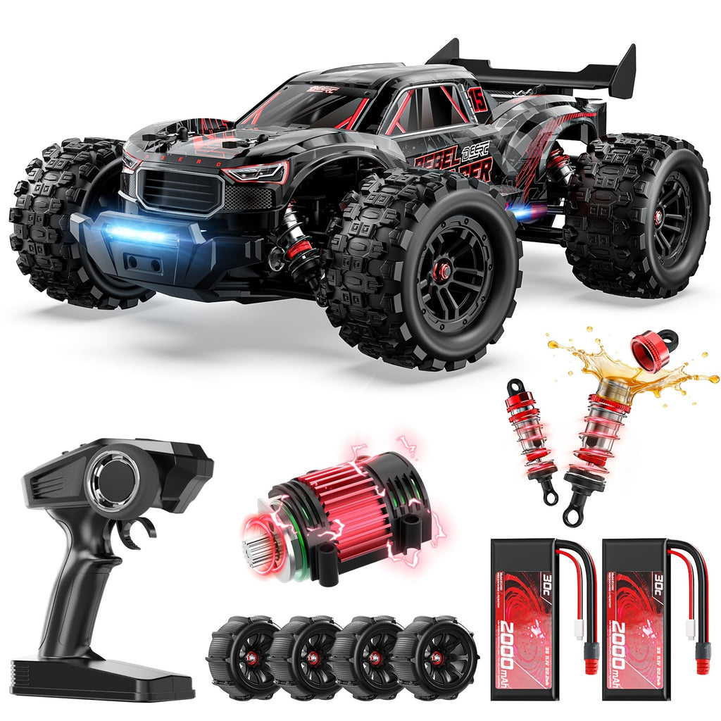 DEERC 1:14 Fast Brushless RC Car For Adults, 75KM/H High Speed 4WD Off-Road Remote Control Truck, Non-toy Product, Intended For Professional Users, Collectors, Or Dedicated Sports And Competitive Use Only, 2×3S LiPo, Off-Road Truggy With LED Light M