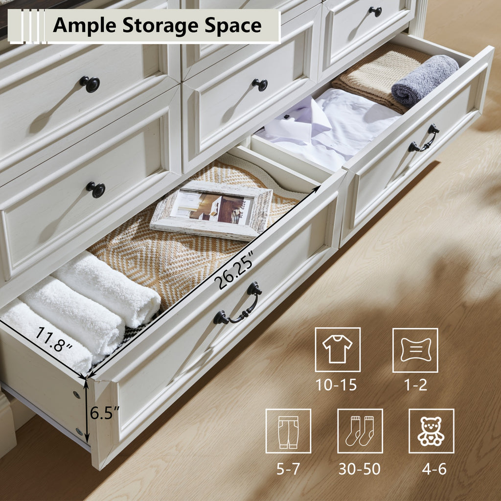 Farmhouse Chest Of Drawers for Bedroom, Storage Dressers for Hallway, Living Room