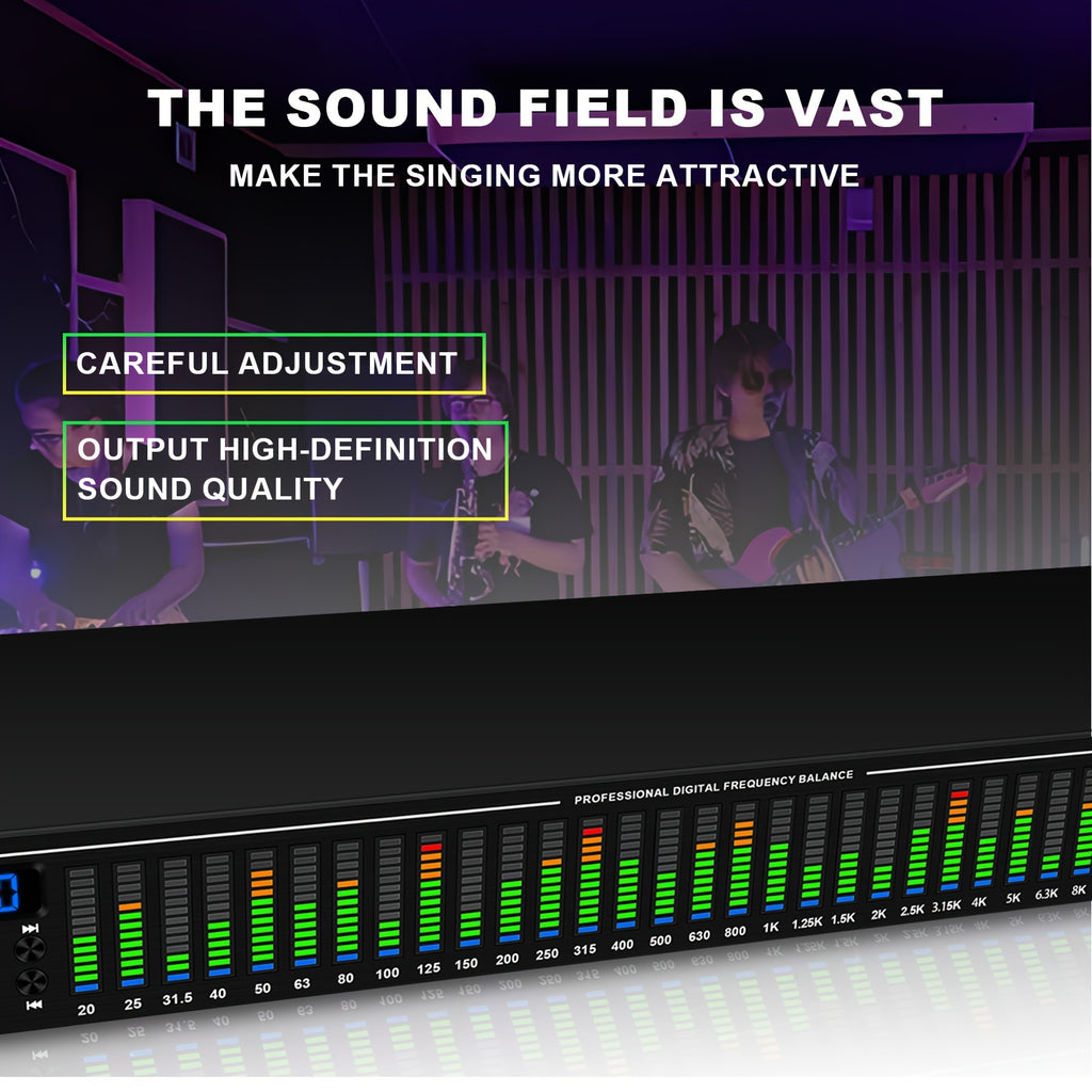 1U-EQ31 Digital Equalizer | Equipped with Real-time Spectrum Analysis, Suitable for Home Audio Systems, Studio Grade Equalizers, And Can Be Used In Conjunction with Audio Amplifiers, Amplifiers, Mixing Consoles, Mixers, Microphones, And Other Equipme