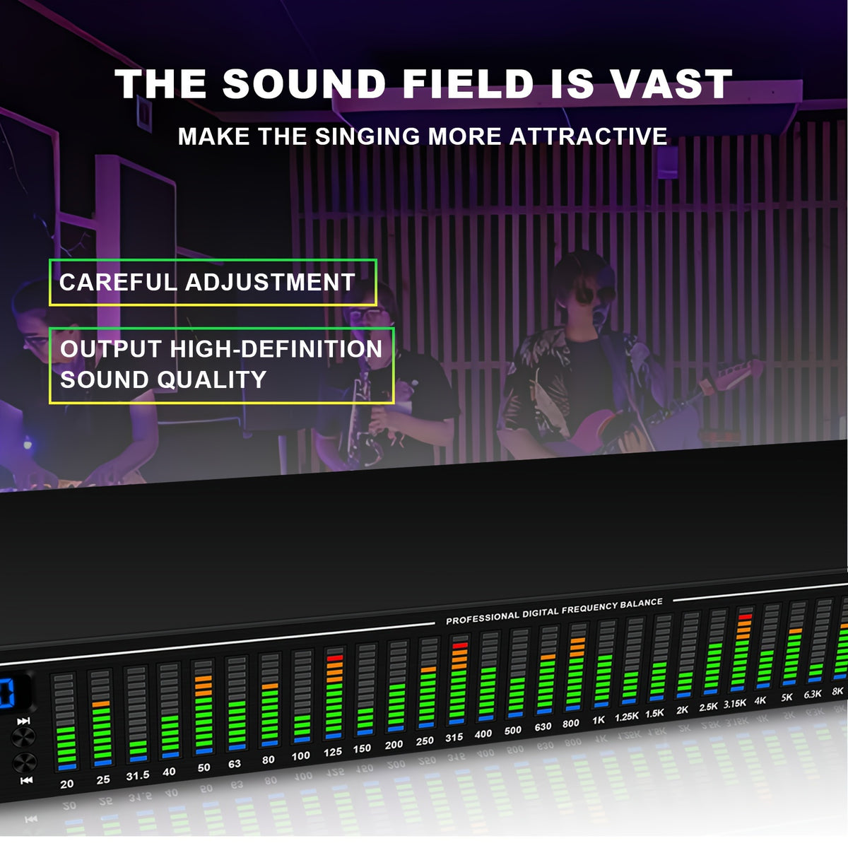 1U-EQ31 Digital Equalizer | Equipped with Real-time Spectrum Analysis, Suitable for Home Audio Systems, Studio Grade Equalizers, And Can Be Used In Conjunction with Audio Amplifiers, Amplifiers, Mixing Consoles, Mixers, Microphones, And Other Equipme