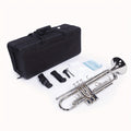 B Flat Silvery Bb Trumpet for Concert Band with Case