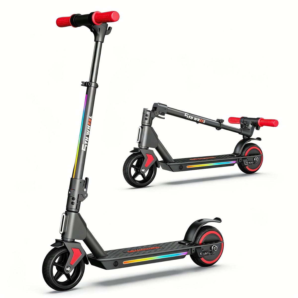 Foldable Kids Electric Scooter with 130W Motor & 10 MPH Speed, 5-Mile Range, 3-Speed Modes, Adjustable Height, Suspension & Rear Brake Suitable for Boys & Girls 6-12 Years, Compact for Short Trips,, Plug