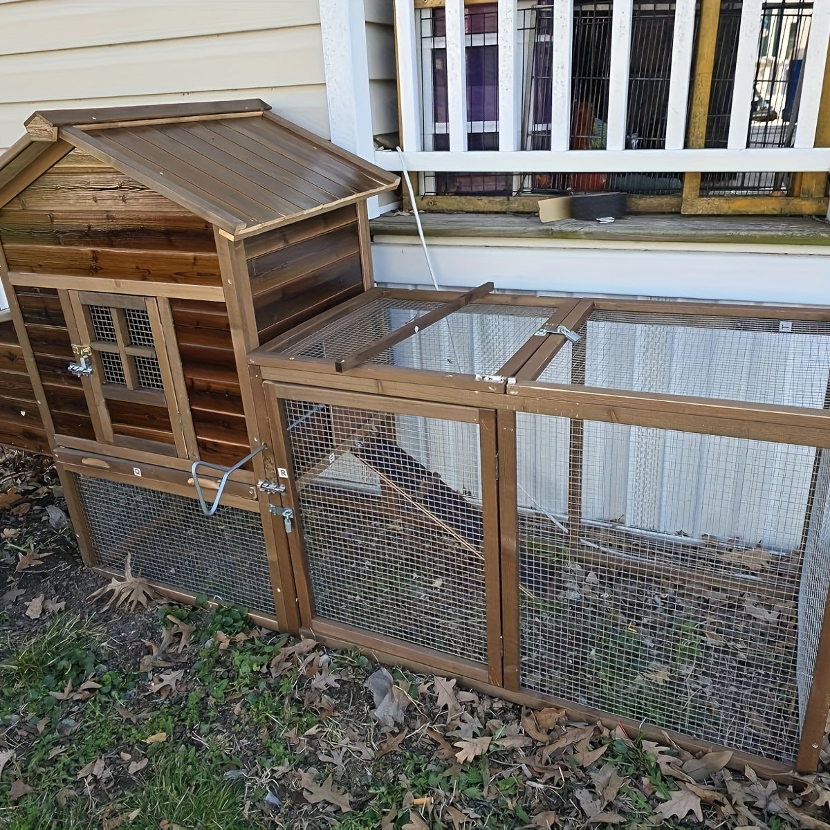 80" Wooden Chicken Coop with Nesting Box & Removable Tray – Spacious Outdoor Poultry Hutch for Chickens, Ducks, and Small Animals, Perfect for Backyard Farming