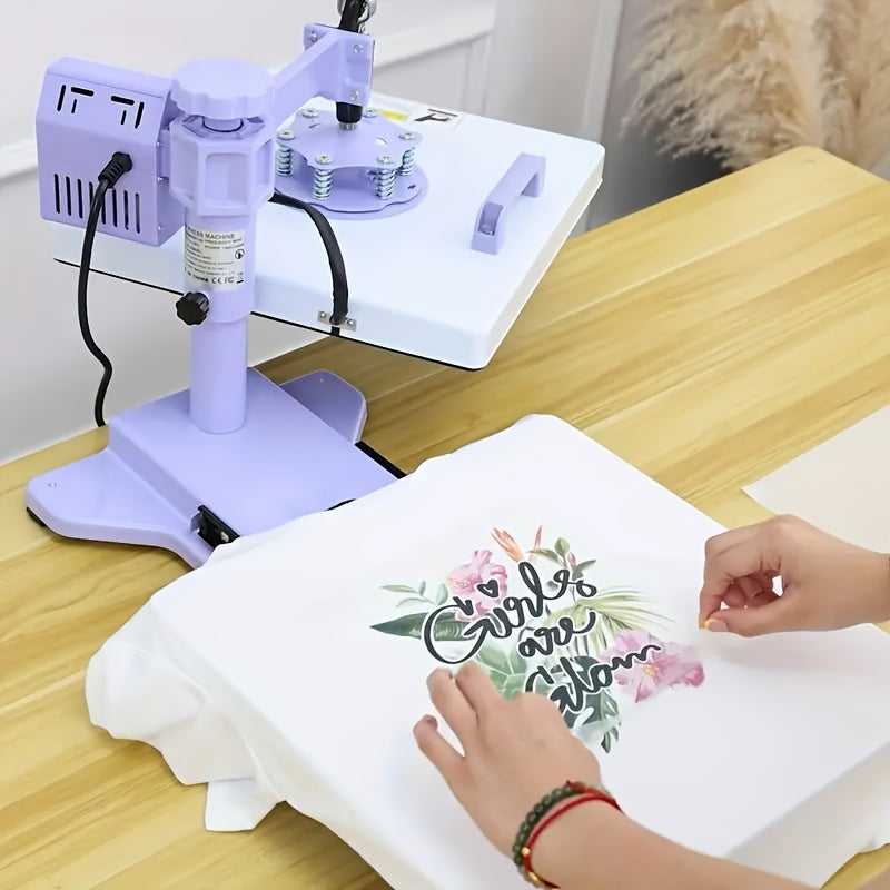 11pcs 8-in-1 - 15"x15"/12"x15" Heat Press Set for T-Shirts, Bags, Pillows, Hats, Beanies, Roller - 12"x10" T-Shirt Machine(Weight 25.35 Lbs) & 15"x15" Auto Single-Workbench & 15"x15" Auto Dual-Workbench Heat Press Only for Cloth, Shirts, Canvas Bags