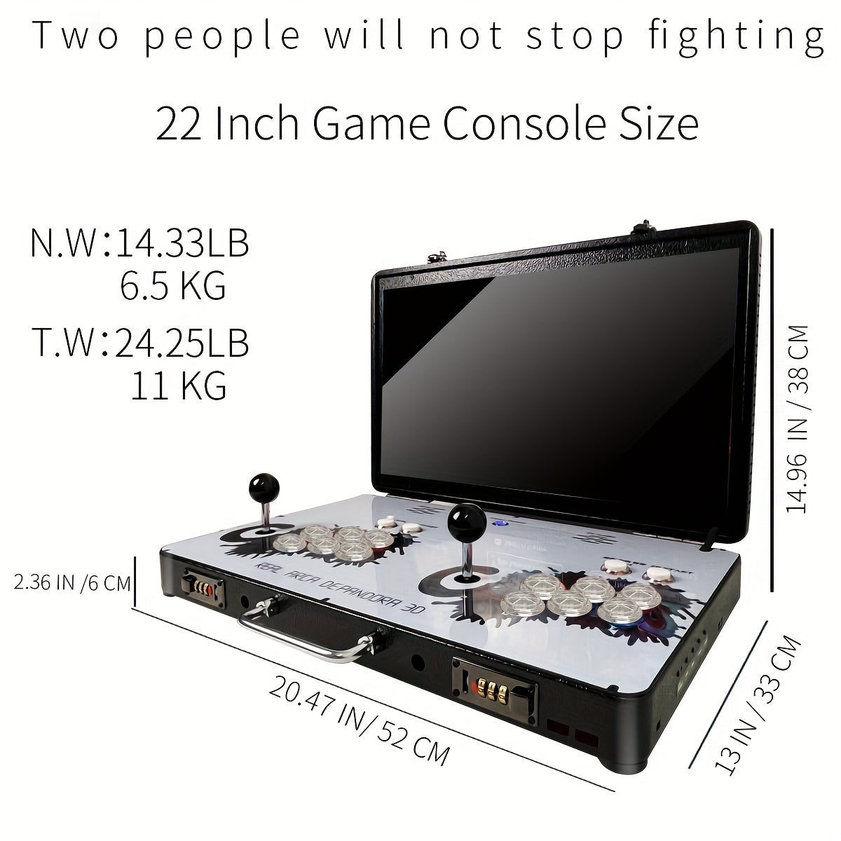 Arcade Game Console 22 Inch Creative Easter Arcades Ful Ize Stand-Up Folding Easter Arade Machines 4 Player Multiple Languages 22" LED Screen 2 Sanwa Oysticks 2Joystick Gamepad