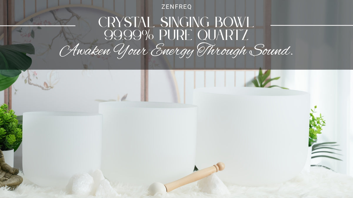 7-11Inch Quartz Crystal Singing Bowls Set of 3 Pure White for Mindfulness Meditation Yoga Sound Bowls with Case And Mallet