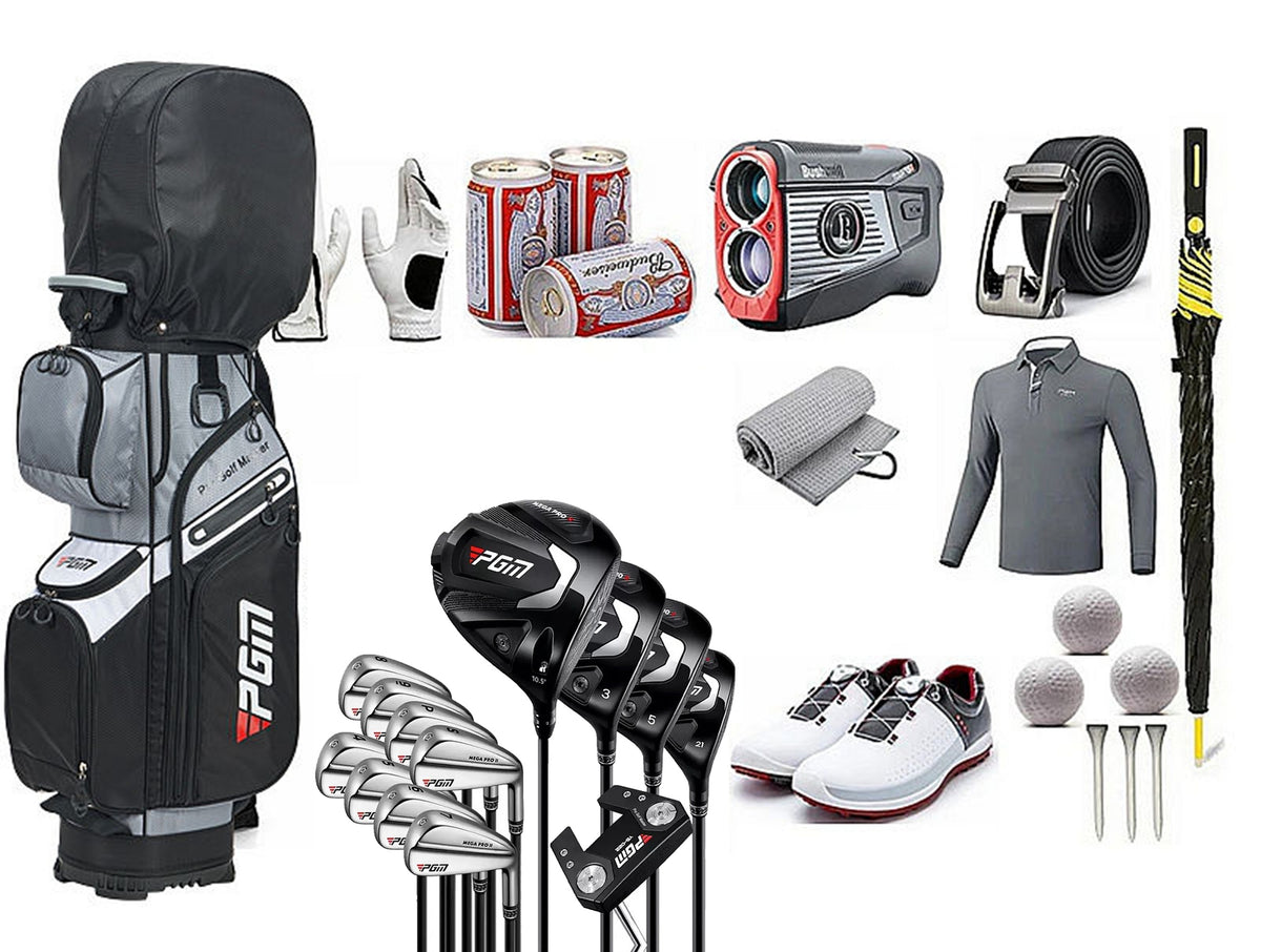 PGM Black Golf Cart Bag, 14 Way Silent Top Divider Premium Golf Bag with Ergonomic Handles & Rain Crove