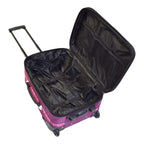 Karriage-Mate 4-Piece Expandable Softside Luggage Set – 20” Carry-On, 25”, 29”, 30” Suitcases – Lightweight Travel Bags with Embossed City Design – Durable Fabric, Telescopic Handles, built-in Lock – Black, Grey, Purple