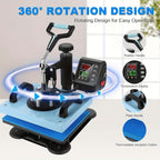 Heat Press Machine For T Shirts, Canvas Bags, 12"x10" Sublimation Shirt Heat Press Machines, 360° Swing Away Sublimation Transfer Printer Fast Heat-up, Digital Precise Temperature Control With Bell Alarm, Ovar Temp Warning