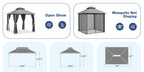 8'x8'Heavy-Duty Aluminium Alloy Outdoor Gazebo With Double Roof Canopy - All-Weather Pergola Mosquito Netting, Suitable For Terraces, Backyards, Or Gardens (grey)