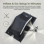 6-10 Person Inflatable Camping Tent - Easy-To-Set-Up Family Outdoor Tent with Sunshade, Windproof, Heat Insulation, And Mosquito Protection. High-Quality Design, Suitable for All Seasons, Includes Storage Bag, Air Conditioning Vent, And Chimney