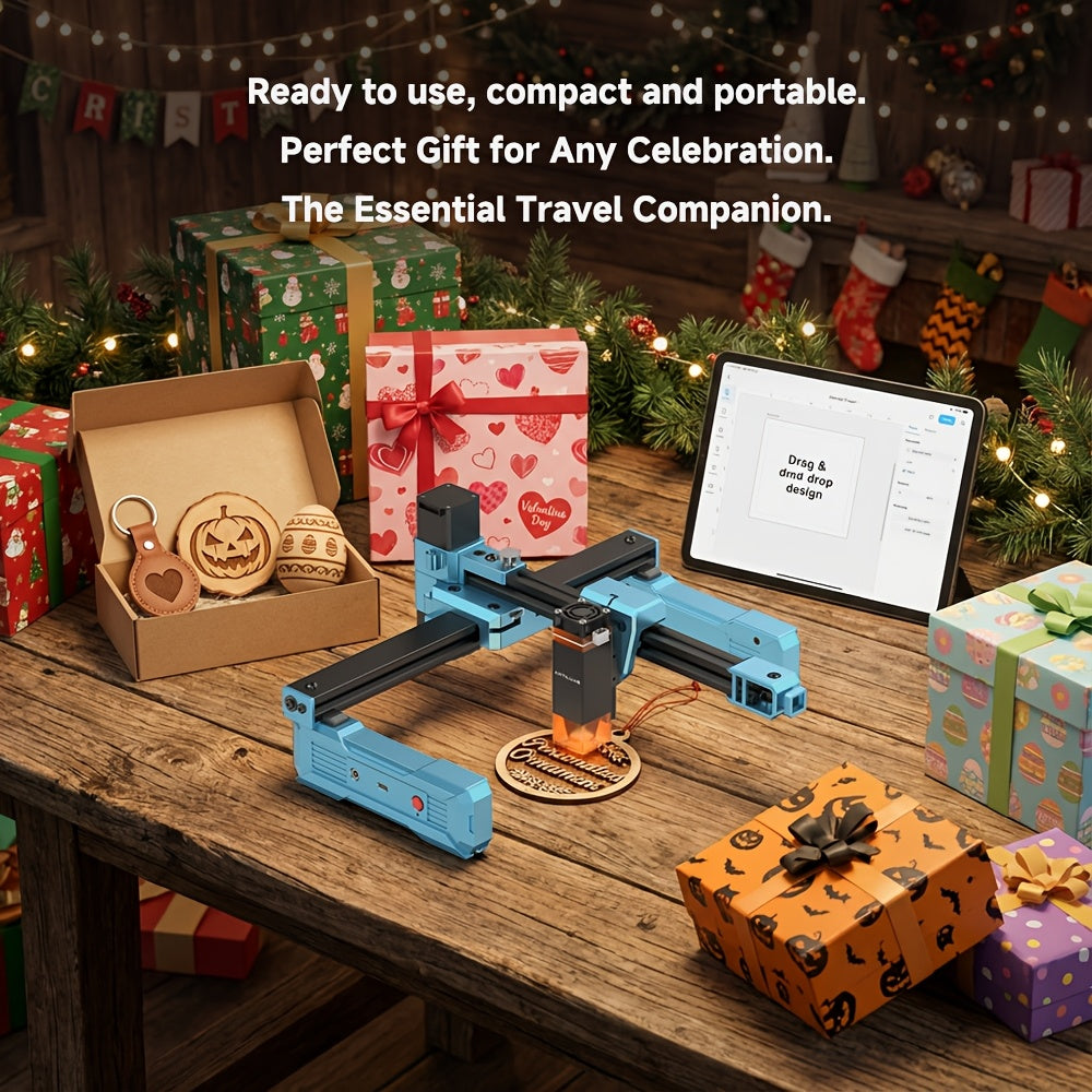Artilume S1 Foldable Laser Engraver, Compact and Portable Design Ideal for Home Use and Travel. Features Blue Light with 2.5W/6W Power Output, Achieving Precision up to 0.01mm. Offers a Large Working Area of 200*150mm, Suitable for Engraving Various