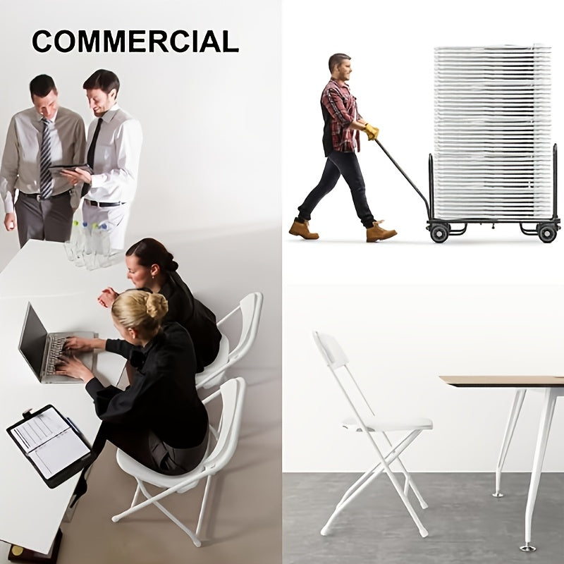 100/50/20 Pack Office Folding Chairs, Indoor/Outdoor Folding Chairs, Reinforced Plastic Seats With 350lb Weight Capacity, Commercial-Grade Stackable Seating, For Offices, Conference Rooms, Weddings