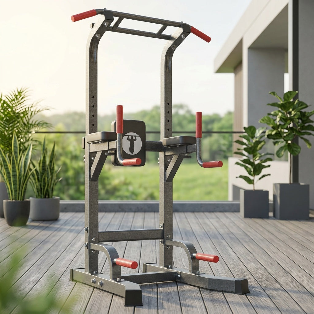 SogesPower Power Tower Pull Up Dip Stand with Adjustable Height for Home Gym Strength Training
