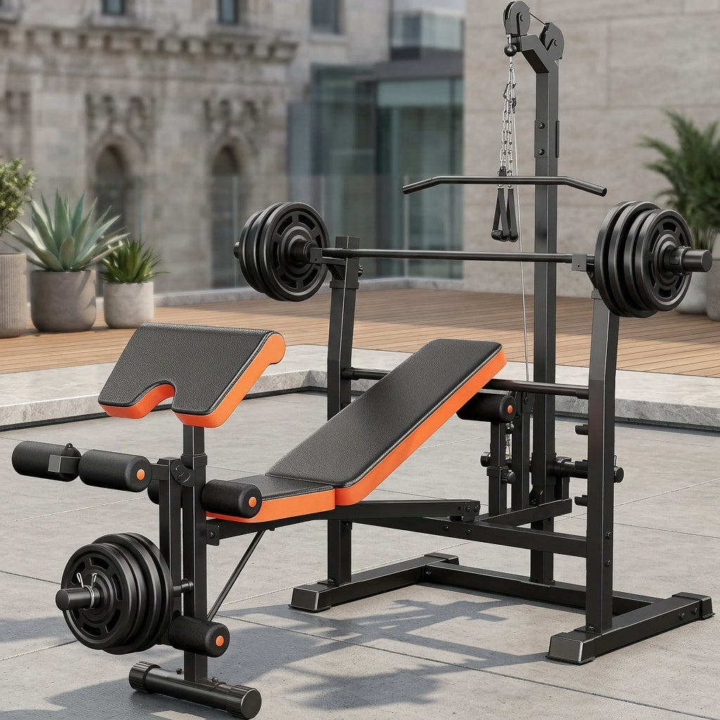 14-in-1 Adjustable Weight Bench, Heavy-Duty Workout Bench for Full Body Strength Training, Multi-Functional Home Gym Fitness Equipment, Durable & Space-Saving Design, Easy Installation, Professional Training Bench