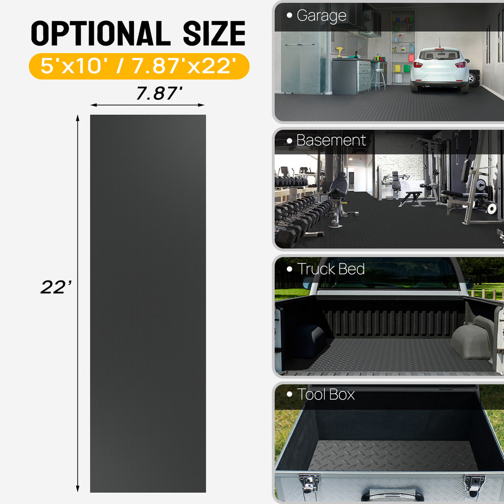 thickened rhombohed-grated PVC garage floor mat for car bottoms, large SUVs, MPVS, and pickup trucks