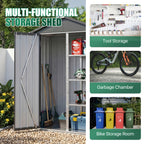 UMORLYRAE Vertical Metal Tool Cabinet, Weatherproof Outdoor Storage Shed with Floor Base & Adjustable Shelves, A-Frame Roof Design, Space-Saving for Garden, Garage, Patio(2.5x2ft/3.5x2.2ft)