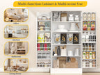 47 Inches Pantry Cabinet, Kitchen Pantry Cabinet with Adjustable Shelves, Freestanding Kitchen Pantry Storage Cabinet, Buffet Cupboards Sideboard for Kitchen, Living Room And Dinning Room