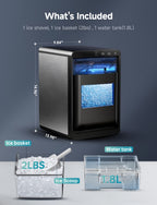 ADVWIN 3-In-1 Water Cooler Dispenser with Ice Maker, 35Lbs/24H, Top Loading 3 Or 5 Gallon, Ice Maker Machine for Home Office, Hot And Cold Water Dispenser, Child Lock