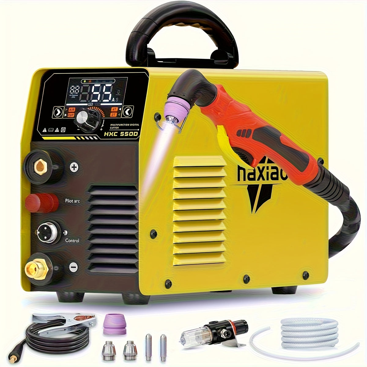 Haxiaoer 550D/FEIFANKE FCK550H/ FEIFANKE -132.09gal Plasma Cutter [Large LED Display, 110V/220V Cutter Machine Non Touch Pilot ARC Highfrequency Air Power Plasma Cutter Machine, DC Inverter Dual Voltage Plasma Cutting Machine