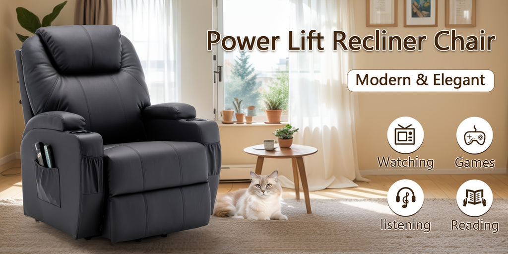 A Special Massage Chair for Personal Care And Home Use, Massage Chair Clearance Deal, Power Lift Recliner Chair, The Electric Chair Features Massage And Heating Functions, Comes with A Remote Control And Cup Holder, Holiday Gift