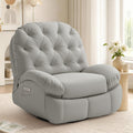 Living Room Swivel Recliner, Adult Electric Recliner with USB Ports and Side Pocket Storage, Comfortable Soft-shell Rocking Chair, Chenille Material Large-seat-width Recliner for the Living Room, Generously Wide Seating, a Fine Gift