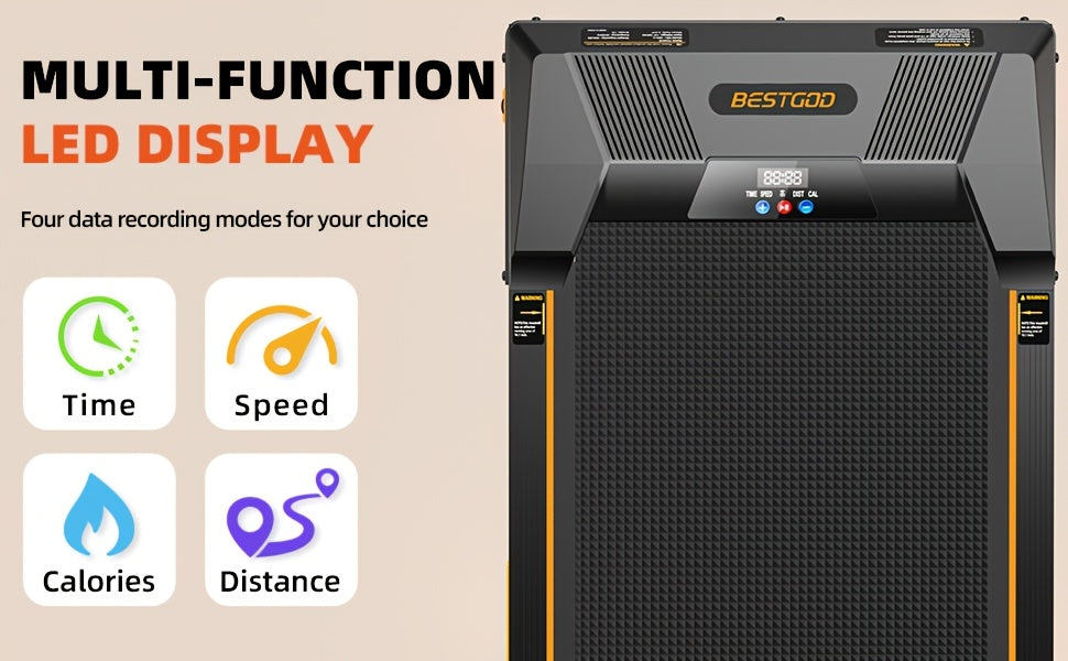 BestGod Walking Pad, Quiet Under Desk Treadmill, Portable Walking Pad Treadmill, 2.5 HP Brushless Motorized Treadmill, Walking Jogging Machine for Home&Office