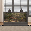 [Reptile Terrarium Cabinet] Large Reptile Enclosure with Sliding Glass Doors, Ventilated Terrarium Cabinet with Dual Air Vents, Easy Access Design, for Reptiles And Amphibians, Black Grey