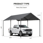 10X20 Carports, Portable Garage Carport with Heavy Duty Frame And Waterproof Carport Canopy